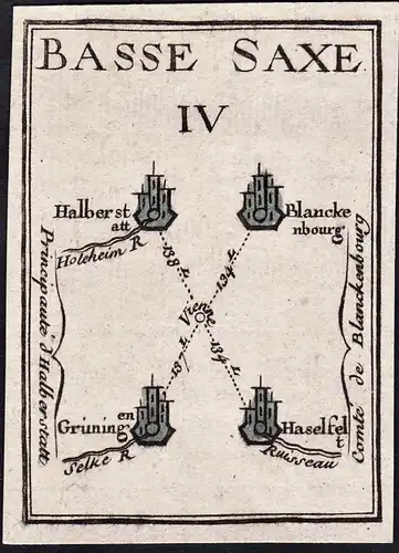 Basse Saxe IV - Halberstadt Blankenburg Hasselfelde Gröningen / Sachsen-Anhalt / Karte map carte