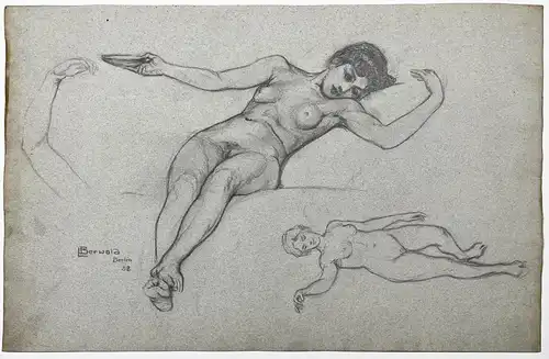 (Liegender weiblicher Akt / Reclining female nude)