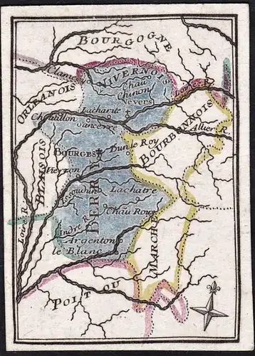 Berry - Indre Cher / France Frankreich / Karte map carte