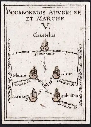 Bourbonnois Auvergne et Marche V - France Frankreich / Karte map carte