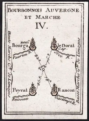 Bourbonnois Auvergne et Marche IV - France Frankreich / Karte map carte