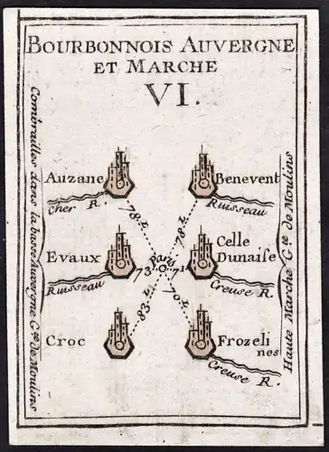 Bourbonnois Auvergne et Marche VI - France Frankreich / Karte map carte