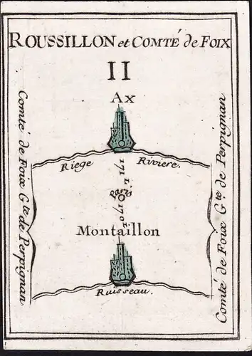 Roussillon et Comte de Foix II - France Frankreich / Karte map carte