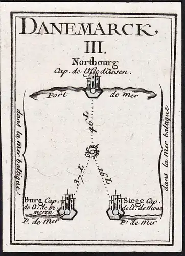 Danemarck III - Dänemark Danmark Denmark / Karte map carte