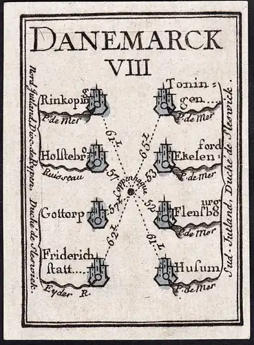 Danemarck VIII - Dänemark Danmark Denmark / Karte map carte