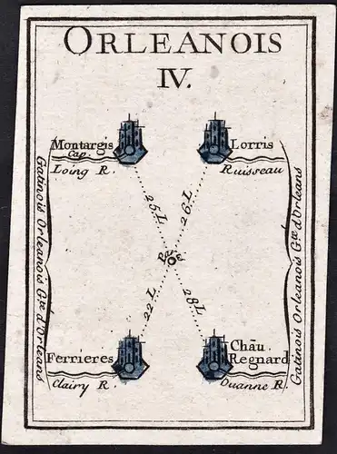 Orleanois IV - Chateau-Renard Lorris Ferrieres Montargis / Orleanais Orleans / France Frankreich / Karte map c