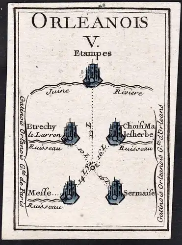 Orleanois V - Malesherbes Etampes Etrechy Sermaise / Orleanais Orleans / France Frankreich / Karte map carte