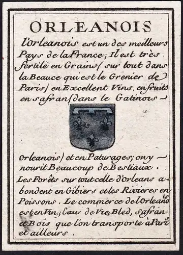 Orleanois - Orleanais Orleans / France Frankreich / Wappen / Karte map carte