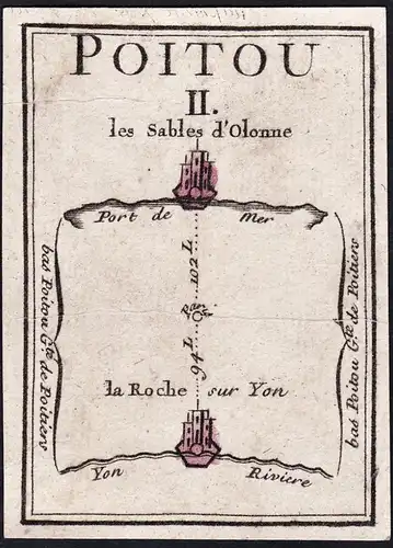 Poitou II - Les Sables-d'Olonne La Roche-sur-Yon / France Frankreich / Karte map carte