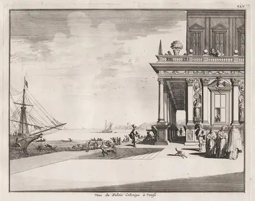 Veue du Palais Coloniga a Venise. - Venezia Venedig Venice Palazzo Colonna veduta incisione acquaforte