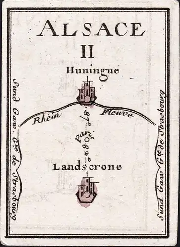 Alsace II - Huningue Landscrone / Elsass / France Frankreich / Karte map carte