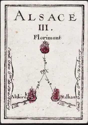 Alsace III - Florimont Mulhan Altkirek / Elsass / France Frankreich / Karte map carte