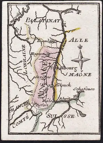 Alsace - Elsass / France Frankreich / Karte map carte