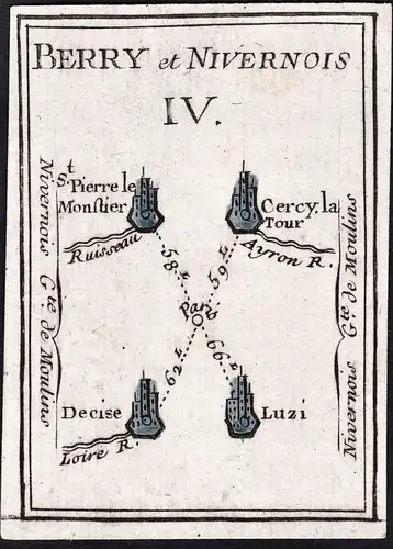 Berry et Nivernois IV - Saint-Pierre-le-Moutier / Cercy-la-Tour / Decize / Luzy / France Frankreich / Karte ma