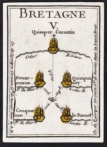 Bretagne V - Douarnenez Concarneau La Faouet / France Frankreich / Karte map carte