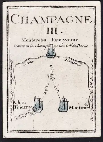 Champagne III - Montmirail Chateau Thierry Montereau-Fault-Yonne / France Frankreich / Karte map carte