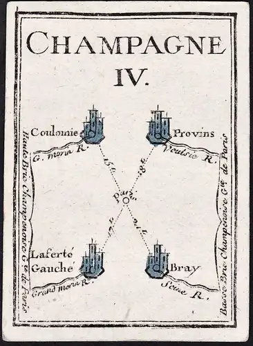 Champagne IV - Coulomie Provins Laferte Gauche Bray / France Frankreich / Karte map carte