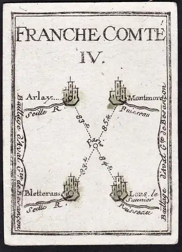 Franche Comte IV - Arlay Bletterans Montmoro Lons / France Frankreich / Karte map carte