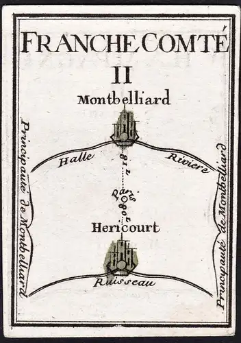Franche Comte II - Montbelliard Hericourt / France Frankreich / Karte map carte