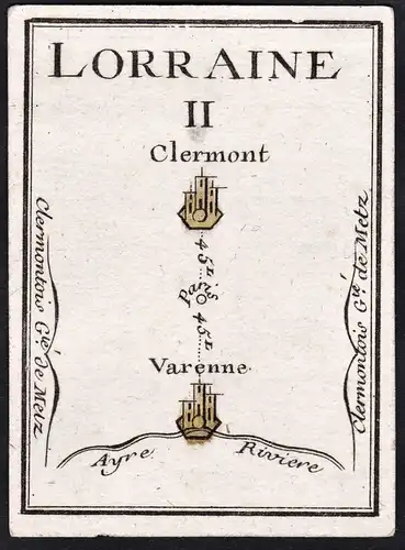 Lorraine II - Clermont Varenne / Lothringen / France Frankreich / Karte map carte