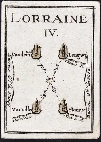 Lorraine IV - Vaudemont Longwic Marville Stenay / Lothringen / France Frankreich / Karte map carte