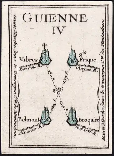 Guienne IV - Vabres St. Frique Belmont Broquiez / France Frankreich / Karte map carte