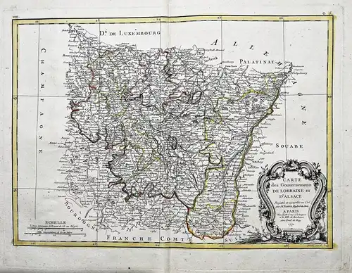 Carte des Gouvernements de Lorraine et D'Alsace. - Lorraine Alsace Lothringen Elsass Haut Rhin Vosges Haute Ma