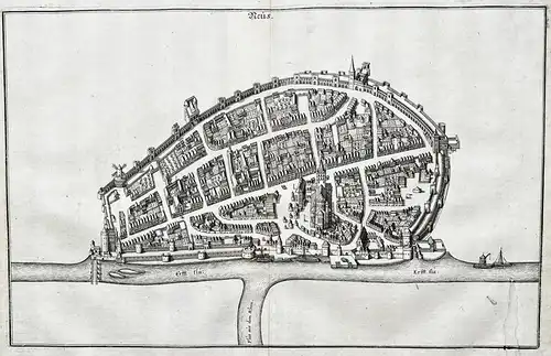 Neus. - Neuss Niederrhein Rhein Stadtplan