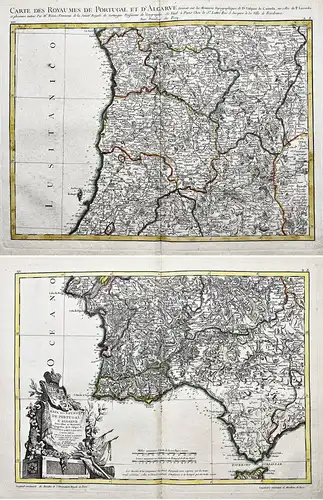 Mapa dos Reynos de Portugal e Algarve feita sobre as Memorias Topografica de D. Vasque de Cozuela as do P. Lac