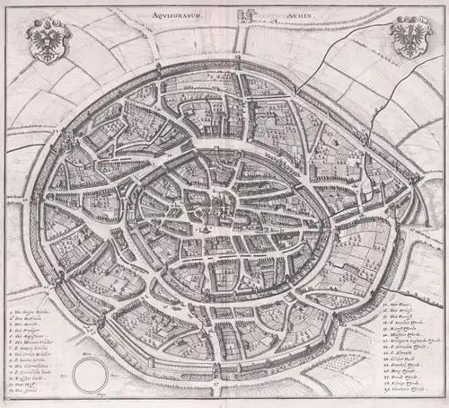 Aquisgranum / Achen - Aachen / Stadtplan Nordrhein-Westfalen