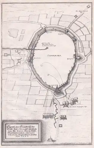 Eigentlicher Grundriss der Stadt Paderborn wie solche von Jhr Exell: Herrn Veldt Marschaln Carol Gustaff Wrang