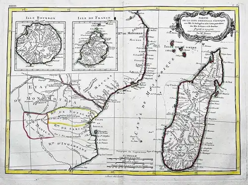 Partie de la Cote Orientale D'Afrique avec I'Ifles de Madagasear et les Cartes... - Africa Mozambique Madagasc