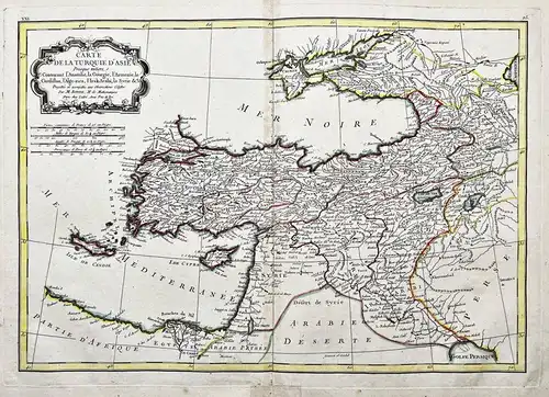 Carte de la Turquie d'Asie Presque entiere Contenant L'Anatolie, la Georgie, L'Armenie... - Turkey Türkei Crim