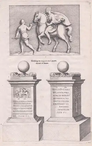 Abbildung der Antiquitete in S. Jacobs Schantz zu Maintz. - Mainz römische Altertümer Römer Rheinland-Pfalz