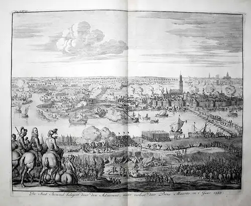 De Stad Bommel belegert door den Admirant, maar verlost door Prins Maurits, in t' Jaar 1599 - Zaltbommel / Sie