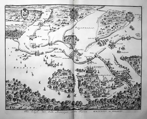 Het belegh der Stadt Antwerpen in den Jaeren MDLXXXIV en MDLXXXV - Antwerpen Antwerp Anvers siege beleg map Ka