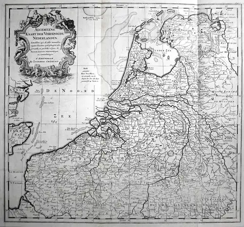 Algemeene Kaart der Vereenigde Nederlanden - Nederland Holland Niederlande Netherlands Chatelain map Karte car