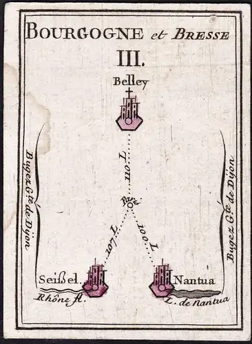 Bourgogne et Bresse III - Belley Seyssel Nantua / France Frankreich / map Karte carte