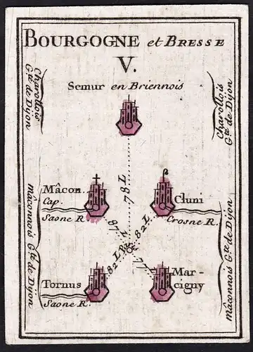 Bourgogne et Bresse V - Semur Macon Cluni Tournus Mareigny / France Frankreich / map Karte carte