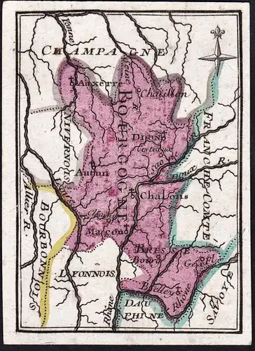 Bourgogne - Bourgogne Burgundy / France Frankreich / map Karte carte