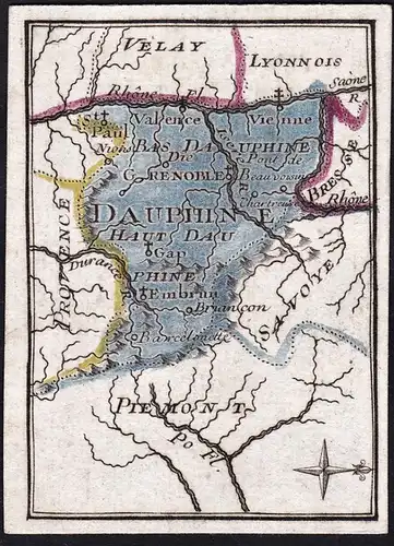 Dauphine - Dauphine Grenoble / France Frankreich / map Karte carte
