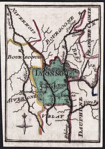 Lyonnois - Lyonnais Lyon / France Frankreich / map Karte carte