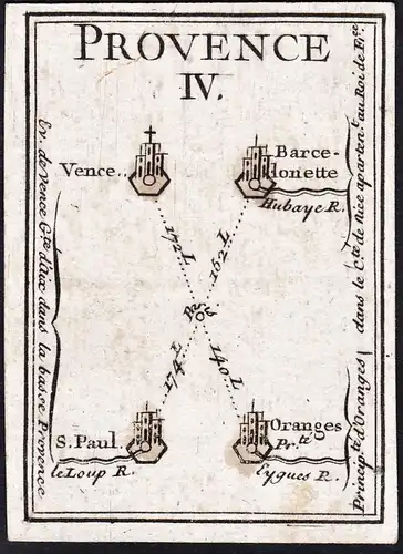 Provence IV - Barcelonette Vence Saint-Paul Oranges / France Frankreich / map Karte carte