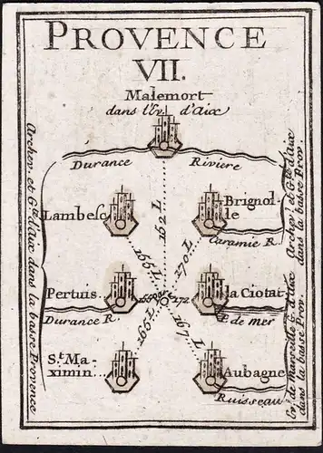Provence VII - Malemort Brignolle Lambeso La ciotat Pertius Saint-Maximin Aubagne / France Frankreich / map Ka