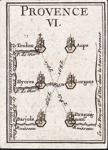 Provence VI - Toulon Aups Hyeres Lorgues Barjols Draguignan / France Frankreich / map Karte carte