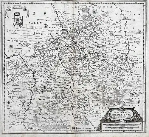Episcopatus Hildesiensis Descriptio Novissima - Hildesheim Bistum Niedersachsen Karte map