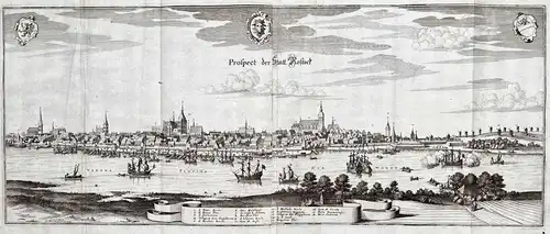 Prospect der Statt Rostock. - Rostock Panorama Mecklenburg-Vorpommern