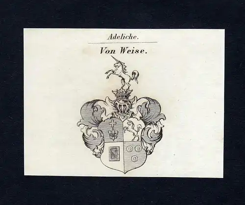 Von Weise - Weise Wappen Adel coat of arms Kupferstich  heraldry Heraldik