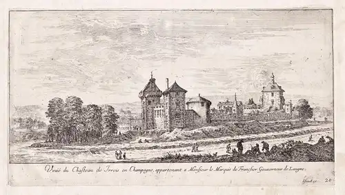 Veue du Chasteau de Irrois en Champagne, appartenant a Monsieur le Marquis de Francsier Gouverneur de Langre -
