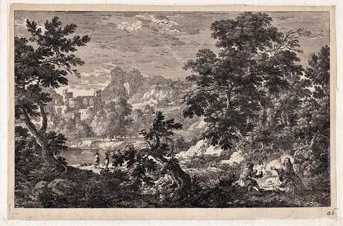 (Landscape with a city in the background / Landschaft mit Stadtansicht im Hintergrund)